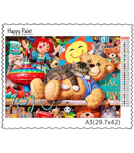 Amazon | 【AB＋FDビーズ入り】Happy Paint ダイヤモンドアート A3